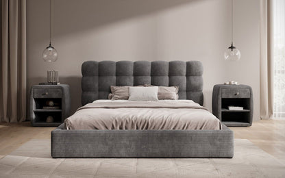 Designer Polsterbett Calivo Cord mit Stauraum
