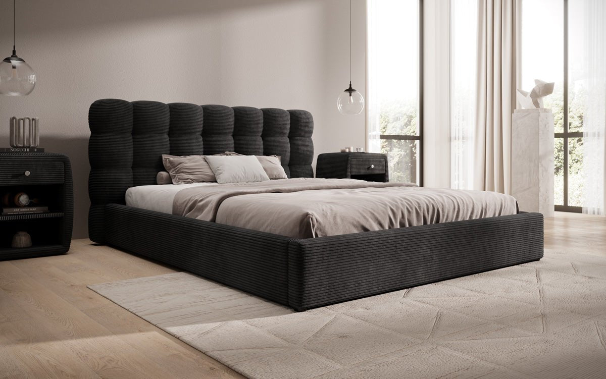 Designer Polsterbett Calivo Cord mit Stauraum