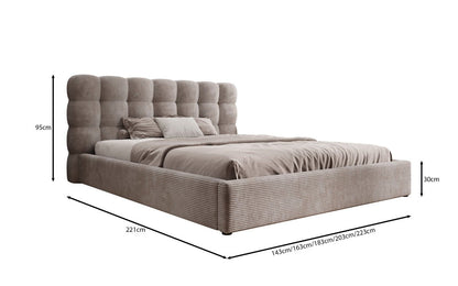 Designer Polsterbett Calivo Cord mit Stauraum