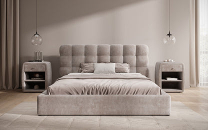 Designer Polsterbett Calivo Cord mit Stauraum