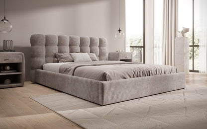 Designer Polsterbett Calivo Cord mit Stauraum