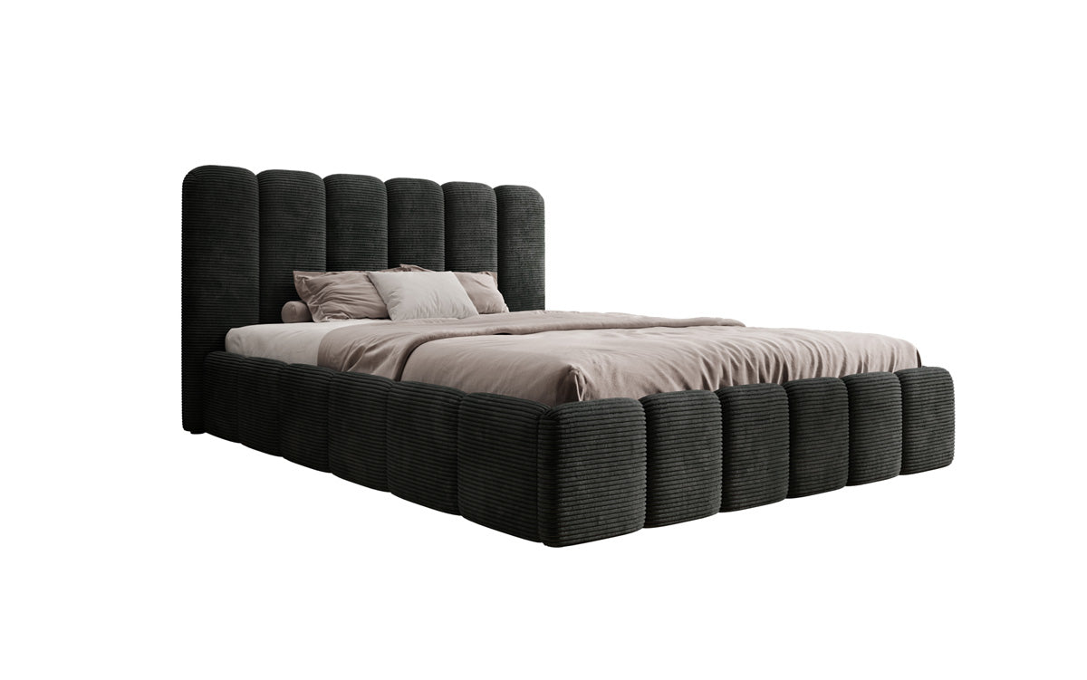 Designer Polsterbett Velaro in Cord mit Stauraum