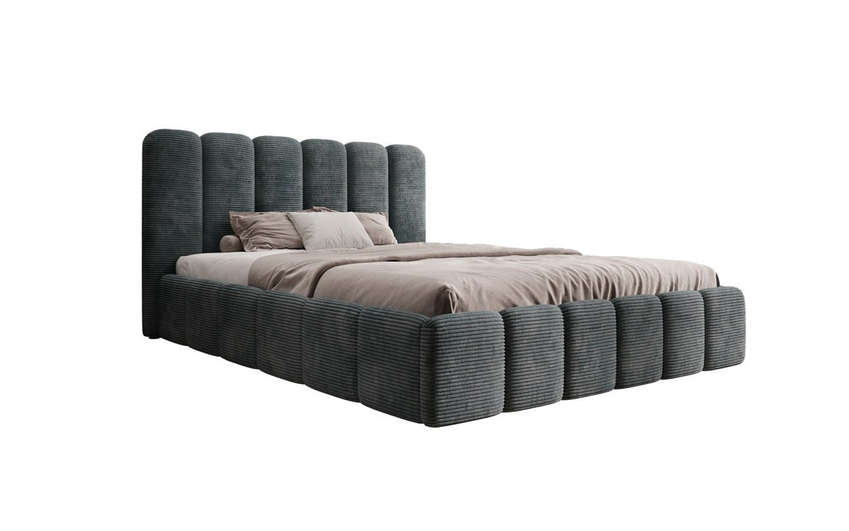 Designer Polsterbett Velaro in Cord mit Stauraum
