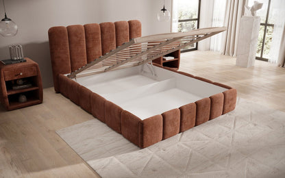 Designer Polsterbett Velaro in Cord mit Stauraum
