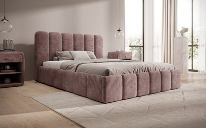 Designer Polsterbett Velaro in Cord mit Stauraum