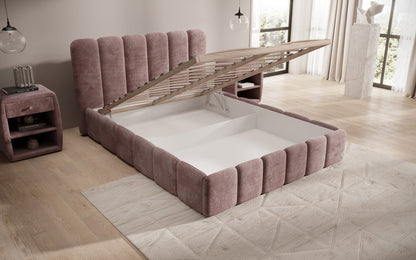 Designer Polsterbett Velaro in Cord mit Stauraum