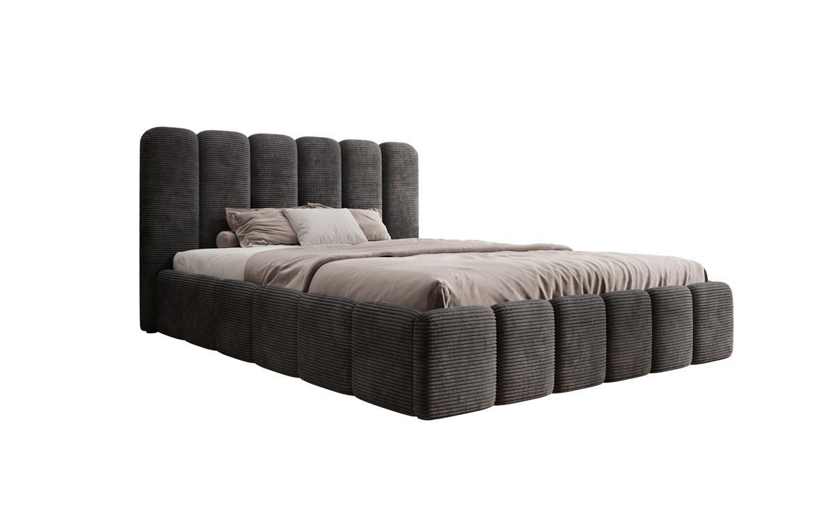 Designer Polsterbett Velaro in Cord mit Stauraum
