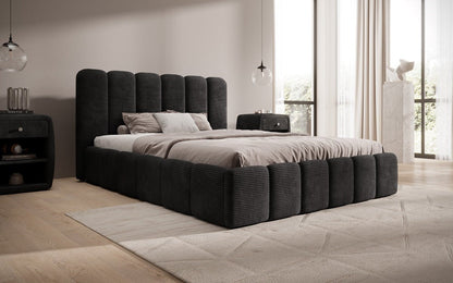 Designer Polsterbett Velaro in Cord mit Stauraum