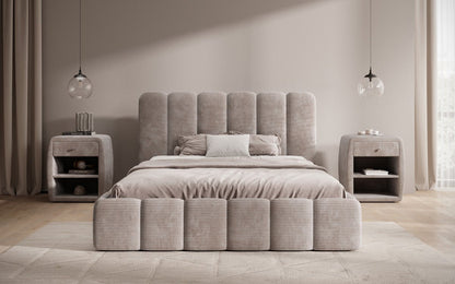 Designer Polsterbett Velaro in Cord mit Stauraum