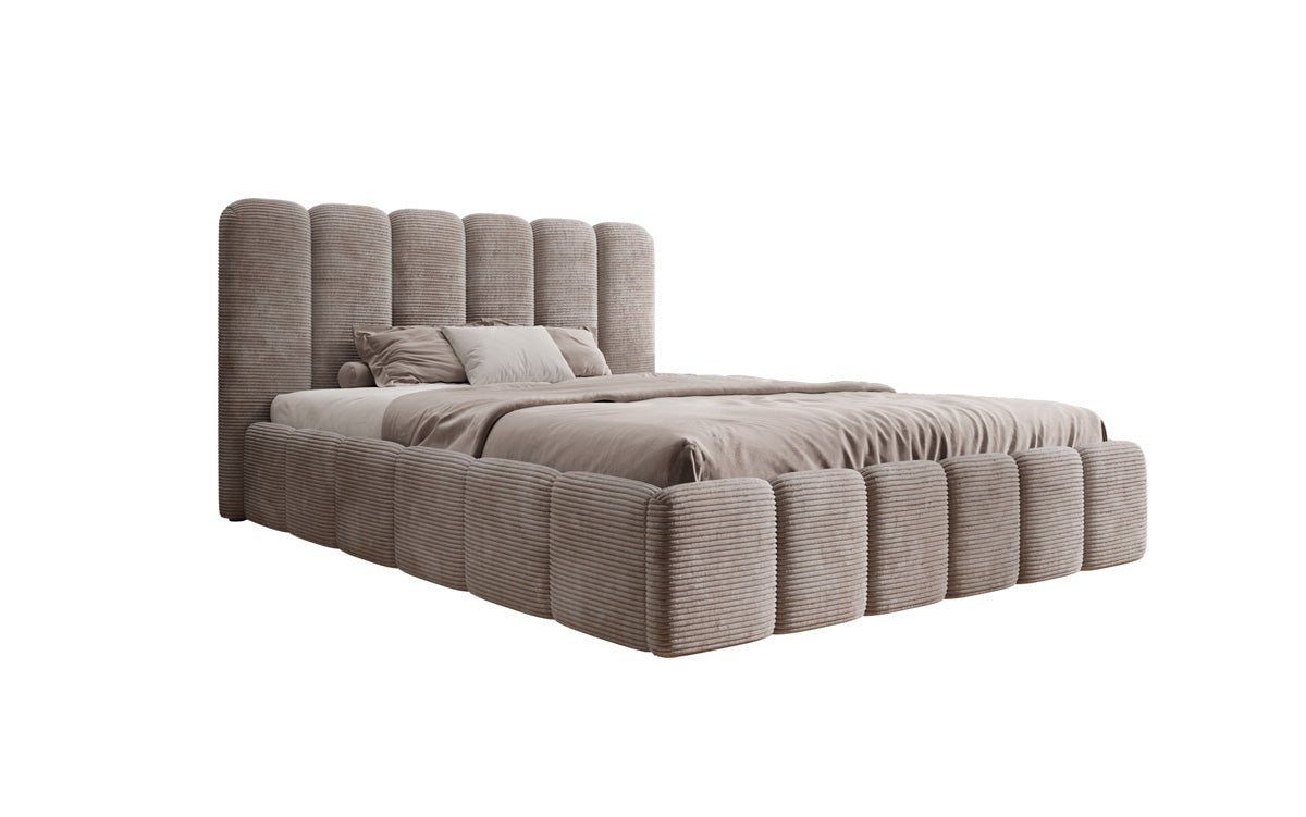 Designer Polsterbett Velaro in Cord mit Stauraum