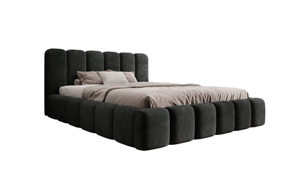 Luxusbetten24 Tevara Polsterbett in Cord mit Stauraum für Schlafzimmer