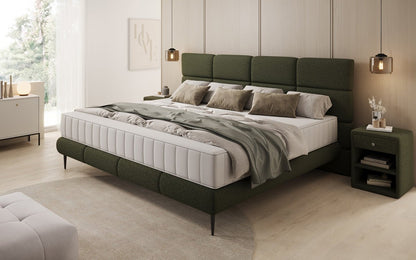 Luxusbetten24 Familien Milano Polsterbett – Samt, Großzügig 220 × 200 cm, Weiß