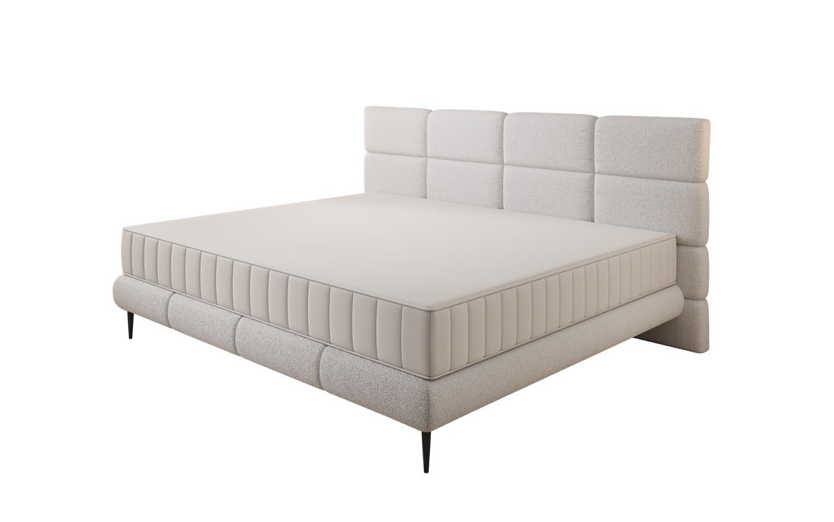 Luxusbetten24 Familien Milano Polsterbett – Samt, Großzügig 220 × 200 cm, Weiß
