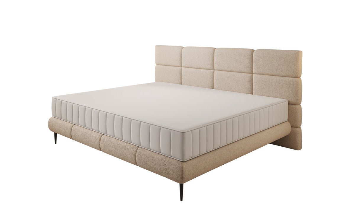 Luxusbetten24 Familien Milano Polsterbett – Samt, Großzügig 220 × 200 cm, Weiß