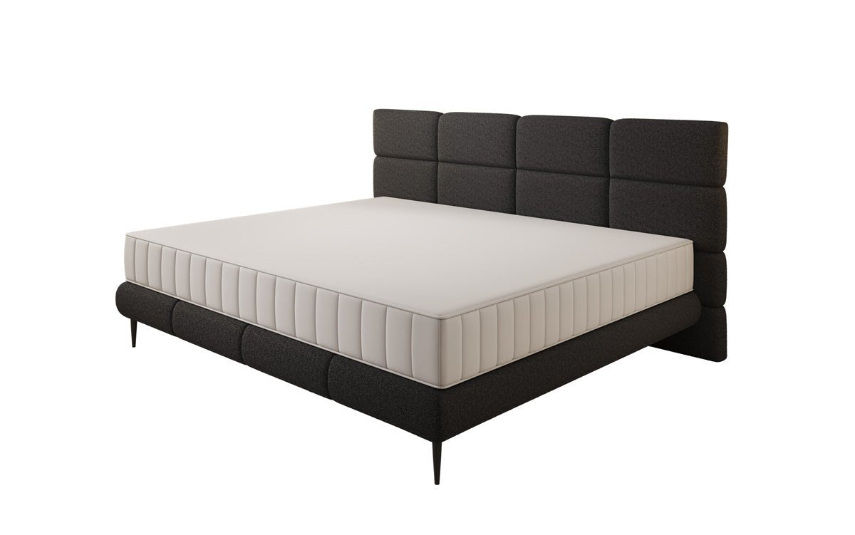 Luxusbetten24 Familien Milano Polsterbett – Samt, Großzügig 220 × 200 cm, Weiß