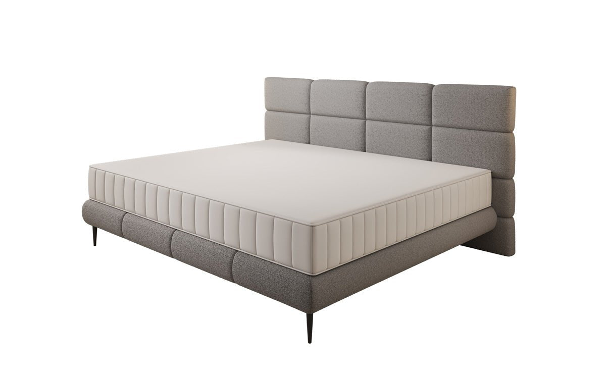 Luxusbetten24 Familien Milano Polsterbett – Samt, Großzügig 220 × 200 cm, Weiß