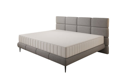 Luxusbetten24 Familien Milano Polsterbett – Samt, Großzügig 220 × 200 cm, Weiß