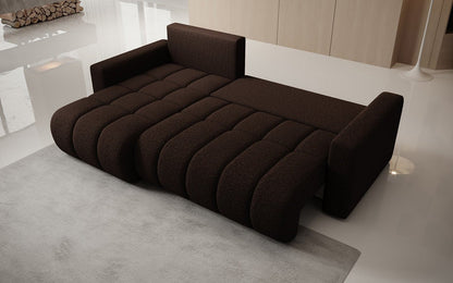 Designer Sofa Giulio L mit Schlaf- und Klappfunktion in Bouclé