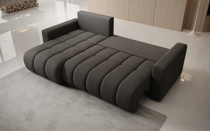 Designer Sofa Giulio L mit Schlaf- und Klappfunktion in Bouclé