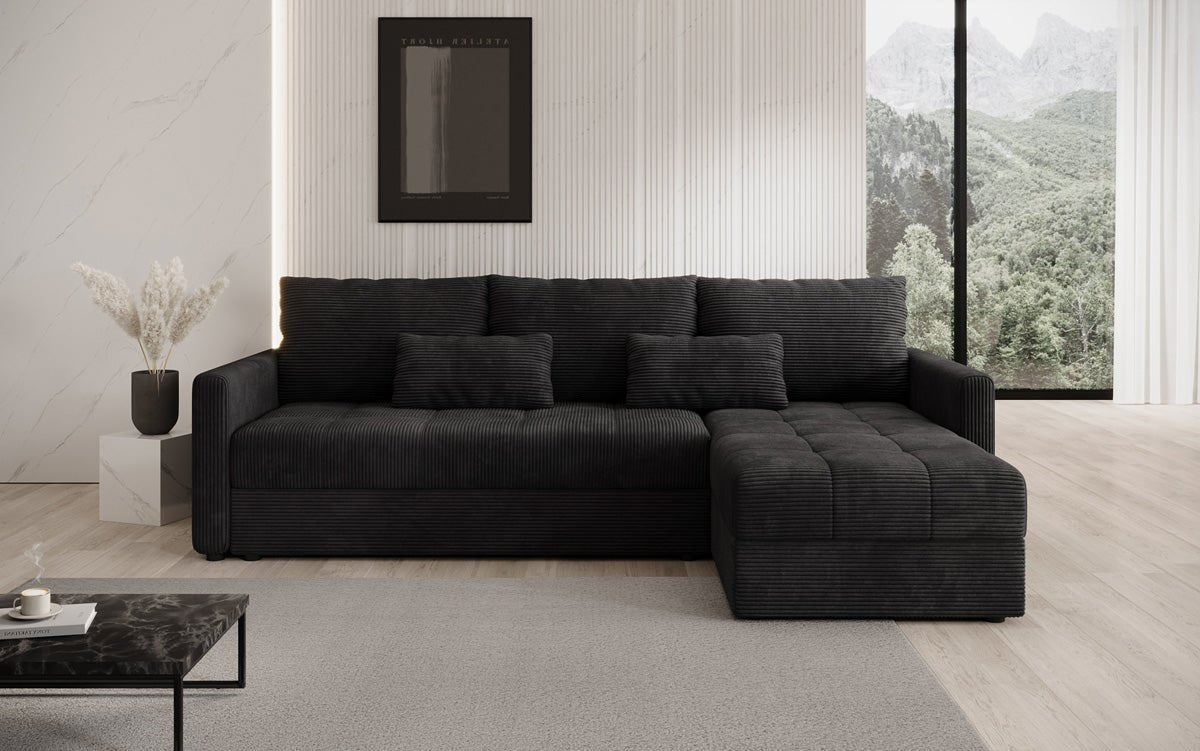 Luxusbetten24 Designer Sofa Roma Cord Schlaf‑Klappfunktion