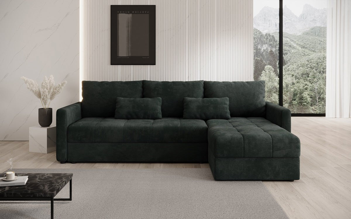 Luxusbetten24 Designer Sofa Roma Cord Schlaf‑Klappfunktion