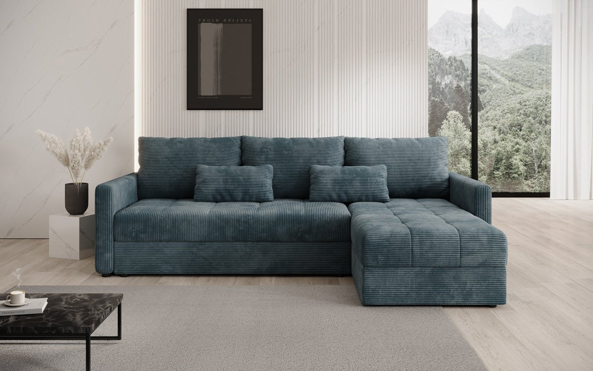 Luxusbetten24 Designer Sofa Roma Cord Schlaf‑Klappfunktion