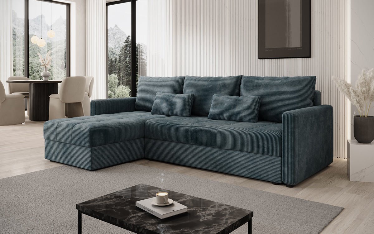 Luxusbetten24 Designer Sofa Roma Cord Schlaf‑Klappfunktion