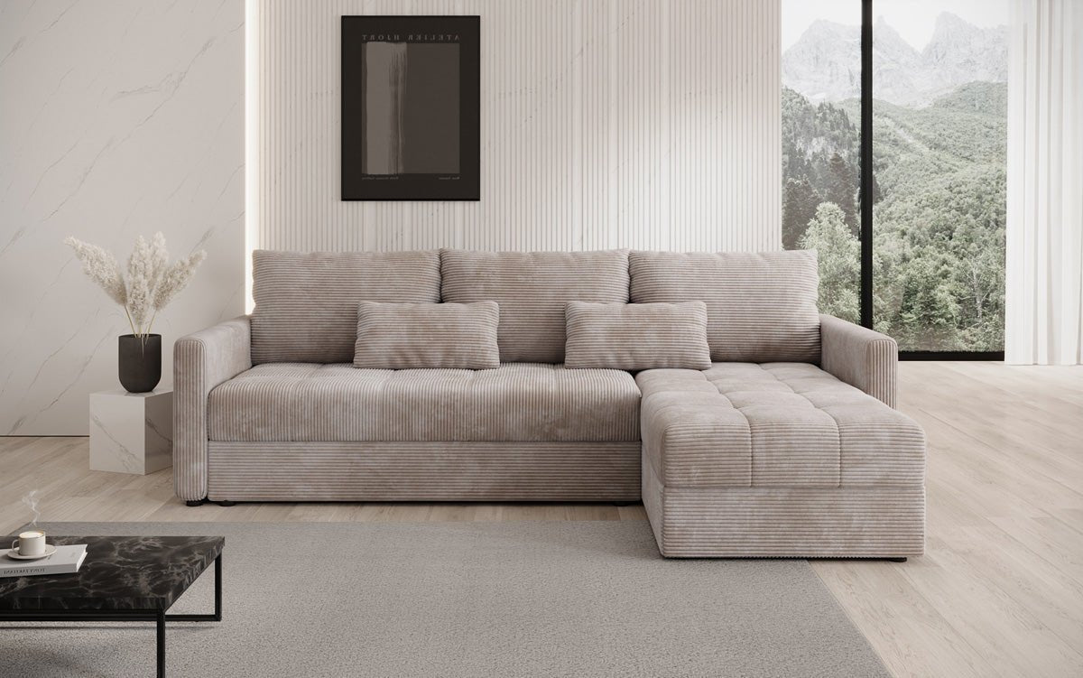 Luxusbetten24 Designer Sofa Roma Cord Schlaf‑Klappfunktion