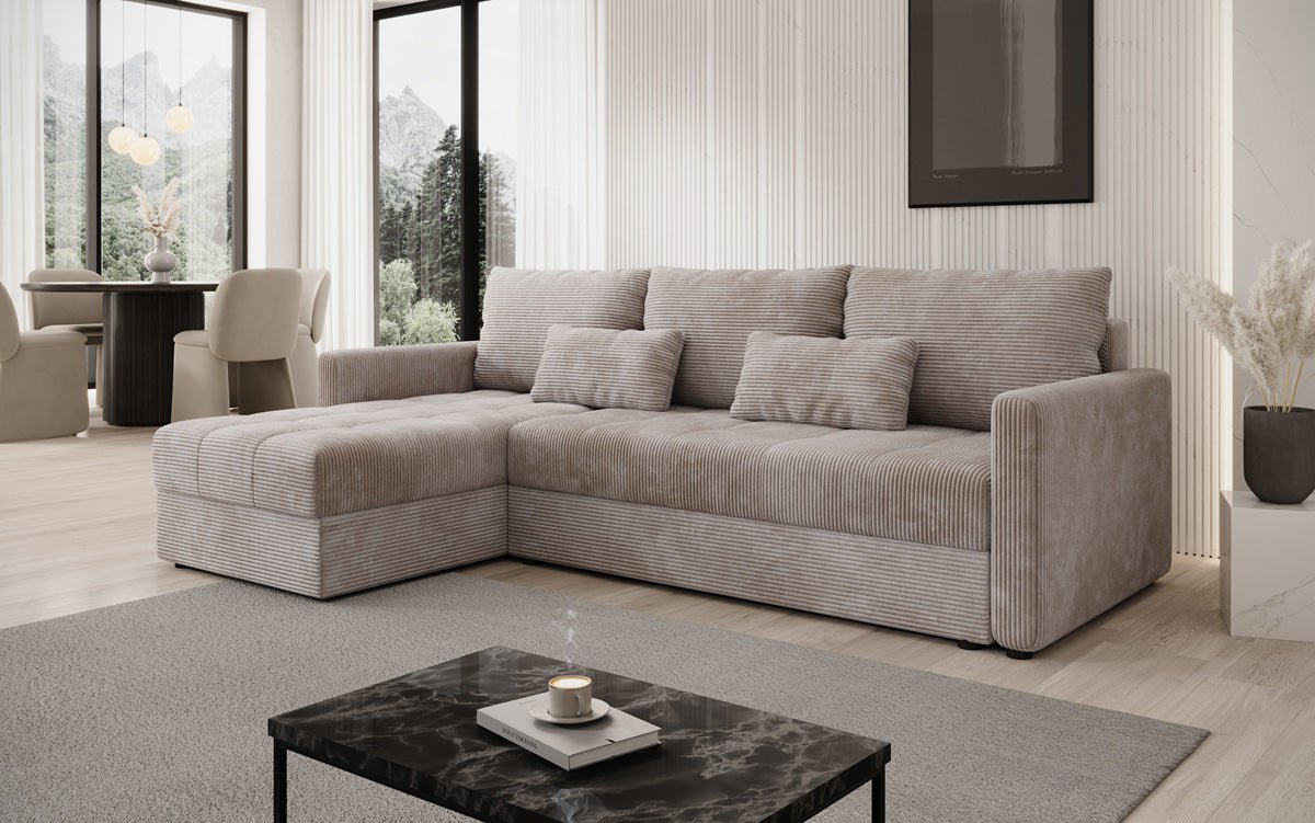 Luxusbetten24 Designer Sofa Roma Cord Schlaf‑Klappfunktion
