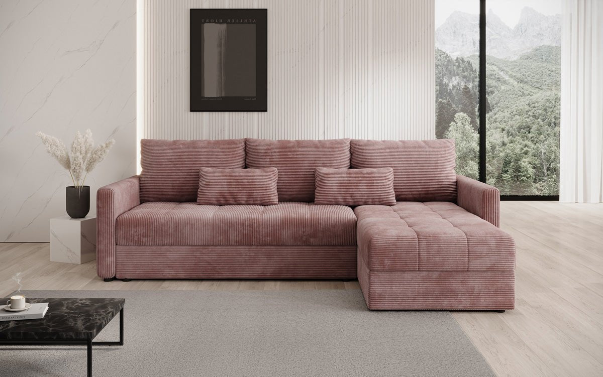Luxusbetten24 Designer Sofa Roma Cord Schlaf‑Klappfunktion
