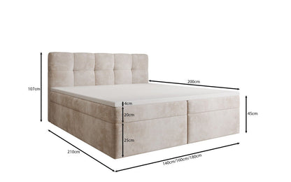 Boxspringbett Cozy II in Cord mit Stauraum