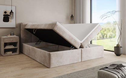 Boxspringbett Cozy II in Cord mit Stauraum