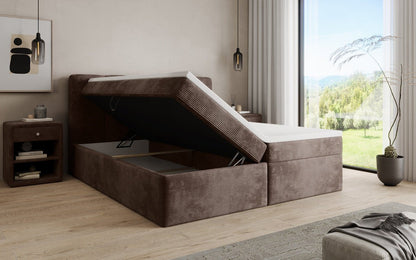 Boxspringbett Cozy II in Cord mit Stauraum