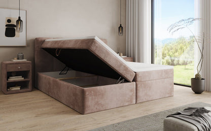 Boxspringbett Cozy II in Cord mit Stauraum