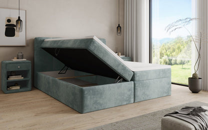 Boxspringbett Cozy II in Cord mit Stauraum