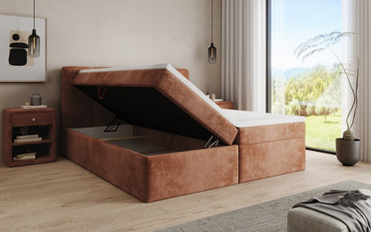 Boxspringbett Cozy II in Cord mit Stauraum