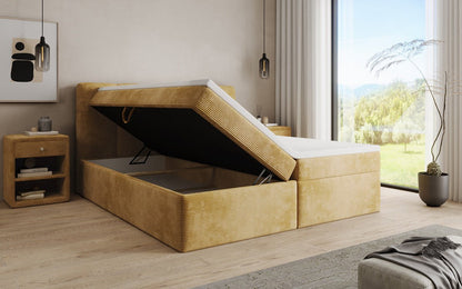 Boxspringbett Cozy II in Cord mit Stauraum
