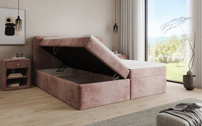 Boxspringbett Cozy II in Cord mit Stauraum