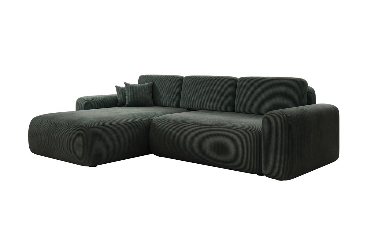 Luxusbetten24 Lola Cord Sofa mit Schlaf‑ und Klappfunktion