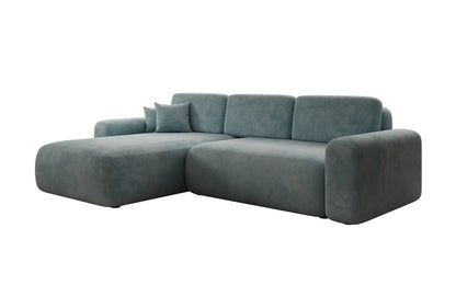 Luxusbetten24 Lola Cord Sofa mit Schlaf‑ und Klappfunktion