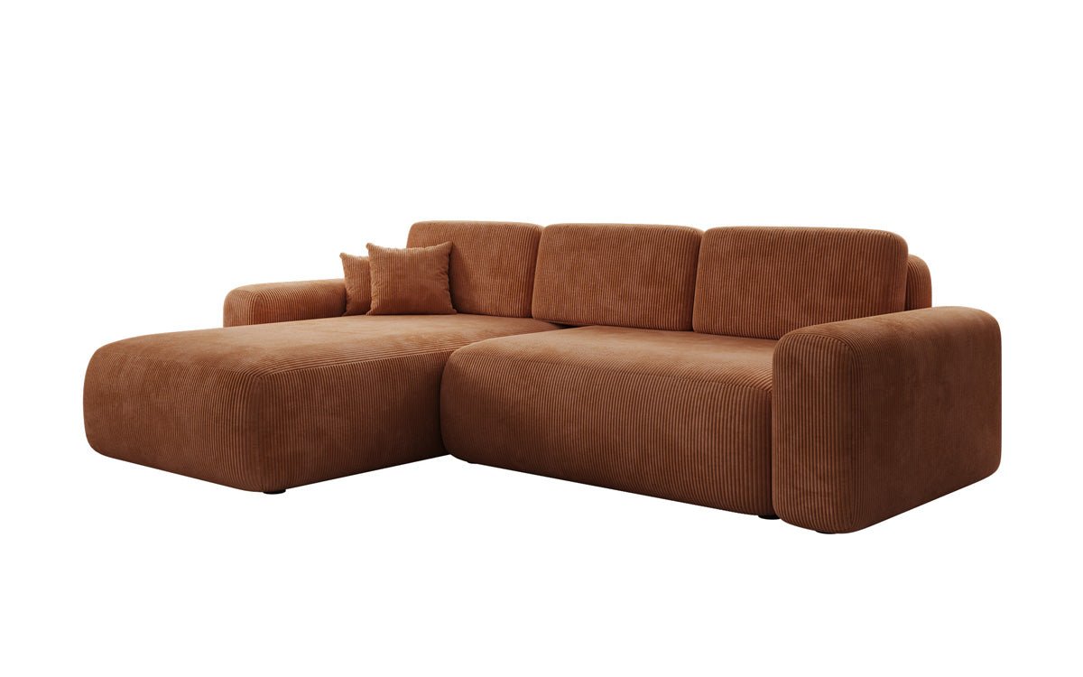 Luxusbetten24 Lola Cord Sofa mit Schlaf‑ und Klappfunktion