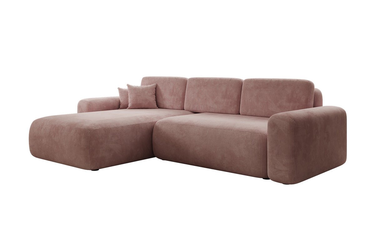 Luxusbetten24 Lola Cord Sofa mit Schlaf‑ und Klappfunktion