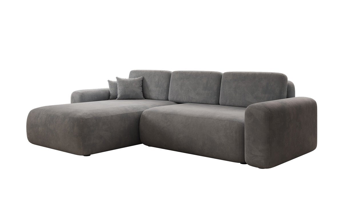 Luxusbetten24 Lola Cord Sofa mit Schlaf‑ und Klappfunktion