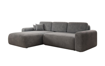 Luxusbetten24 Lola Cord Sofa mit Schlaf‑ und Klappfunktion