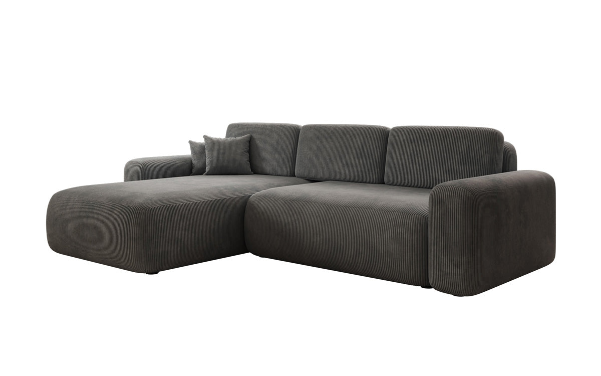 Luxusbetten24 Lola Cord Sofa mit Schlaf‑ und Klappfunktion