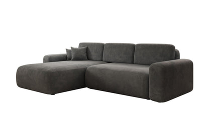 Luxusbetten24 Lola Cord Sofa mit Schlaf‑ und Klappfunktion