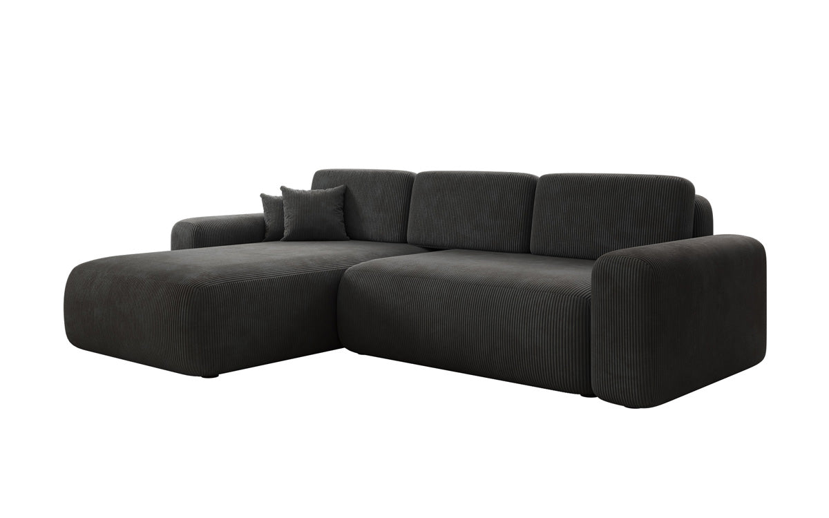 Luxusbetten24 Lola Cord Sofa mit Schlaf‑ und Klappfunktion