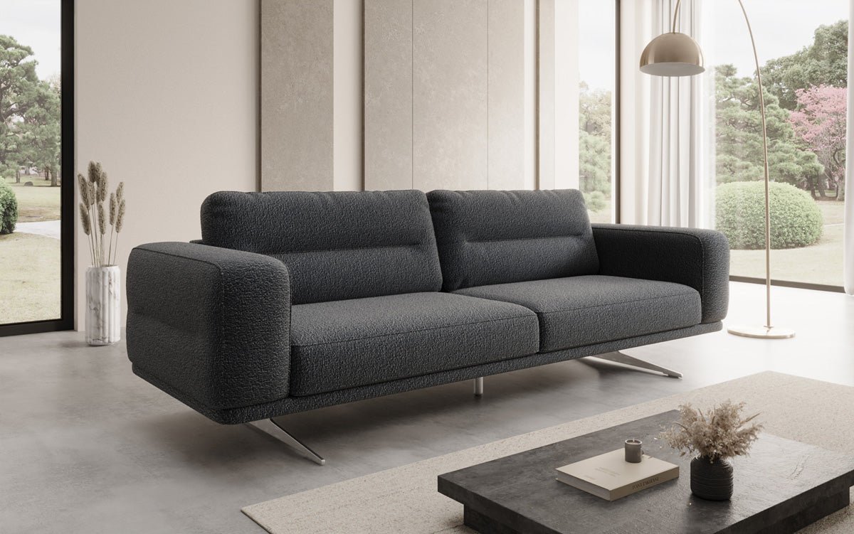Luxusbetten24 Designer Sofa Torino 3‑Sitzer Bouclé Modern Wohnzimmer