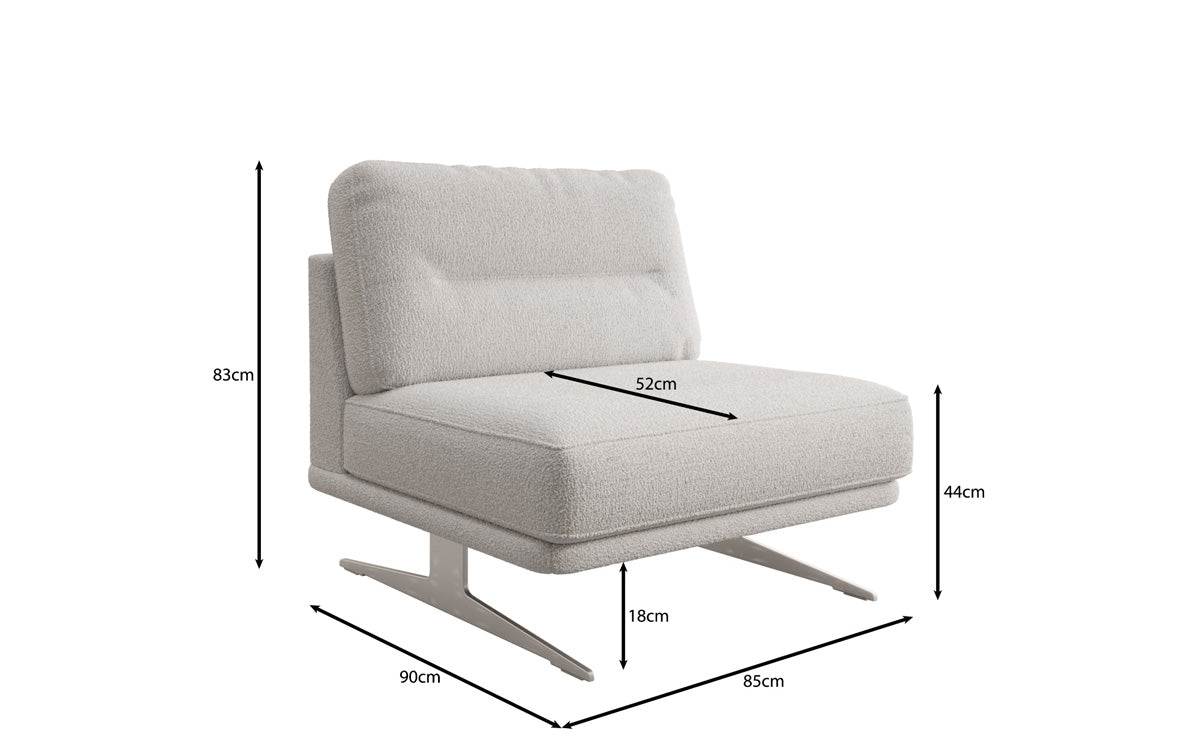 Luxusbetten24 Torino Design Sofa‑Sessel Ohne Armlehnen Bouclé für Ihr Wohnzimmer