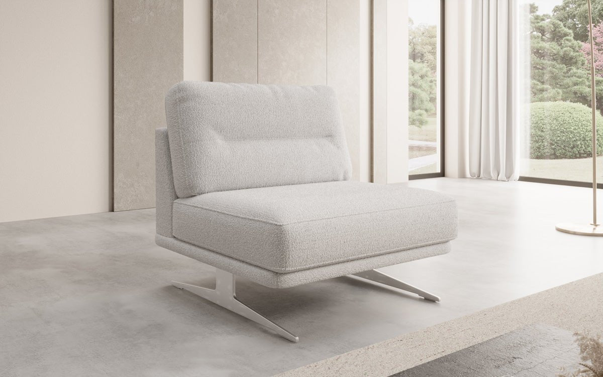 Luxusbetten24 Torino Design Sofa‑Sessel Ohne Armlehnen Bouclé für Ihr Wohnzimmer
